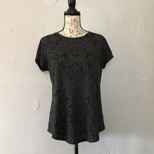 Simply Vera Vera Wang Black Floral Top